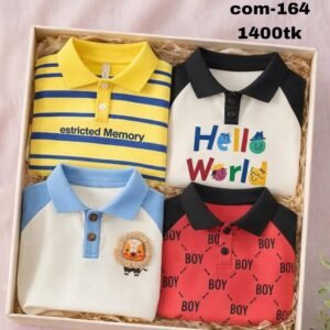 4 Pis 1390 Taka- Color Yellow Check + Black Hello + Sky Lion + Red Boy