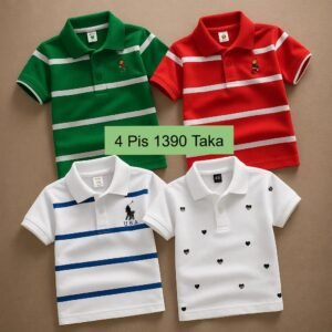 4 Pis 1390 Taka- Color Green + Red + USA White + Love