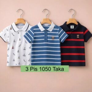 3 Pis 1050 Taka- Color White Nouka + Deep Ash + Black Red Step