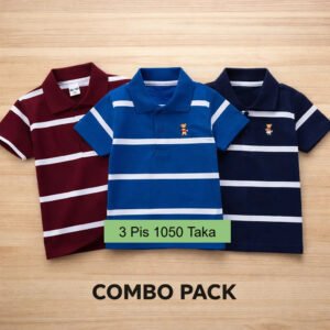 3 Pis 1050 Taka- Color Coffee White Step + Royal Blue White Step + Navy White Step