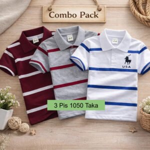3 Pis 1050 Taka- Color Coffee White Step + Ash Maroon Step + USA White